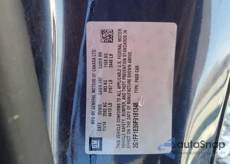 2015 Chevrolet Camaro 2Lt from USA, damaged, VIN 2G1FF1E39F9181348